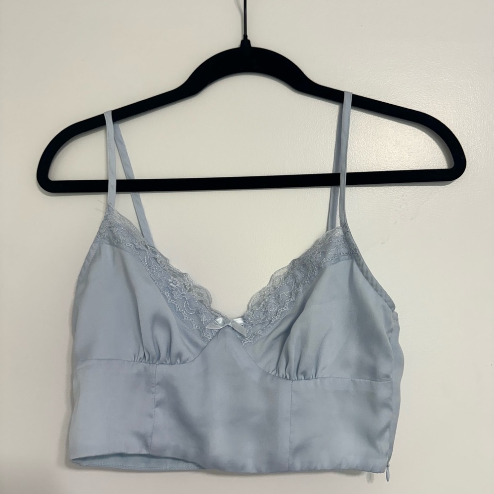 Princess Polly Blue Lace Trim Bralette